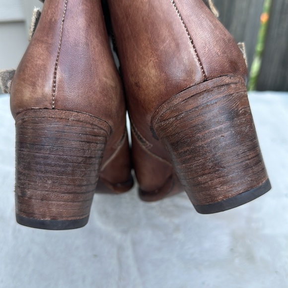 Bed Stu Benchmade Western Leather Ankle Boots With Buckles Straps Zip Women 9 - Picture 5 of 11